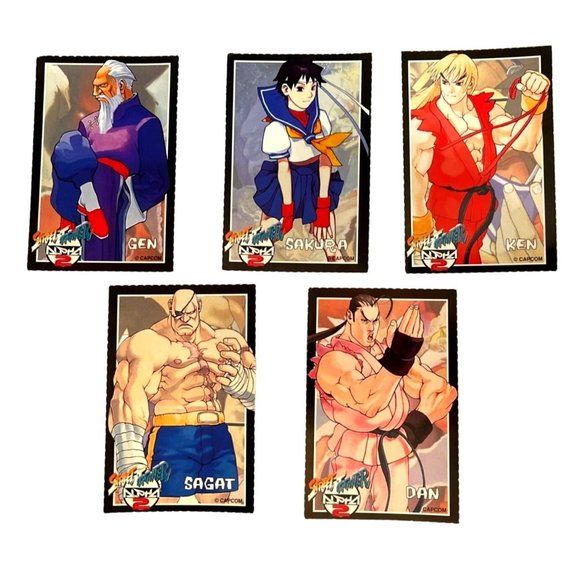 Vtg 1993 Nintendo Power Trading Cards Street Fighter Alpha 2 Capcom Lot of 5 - Picture 1 of 2
